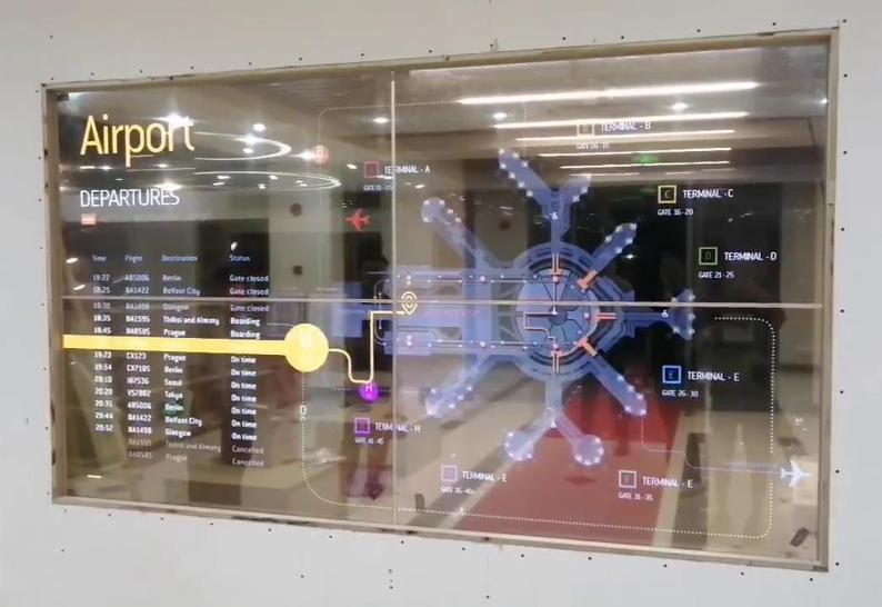 55寸oled透明屏2x2拼接顯示